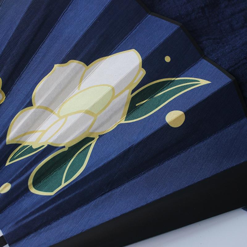 Genshin Game Anime Character Folding Fan High Quality Printed  Cloth Hand Fan Home Outdoor Decoration Fan 10.41 In -12.97 In