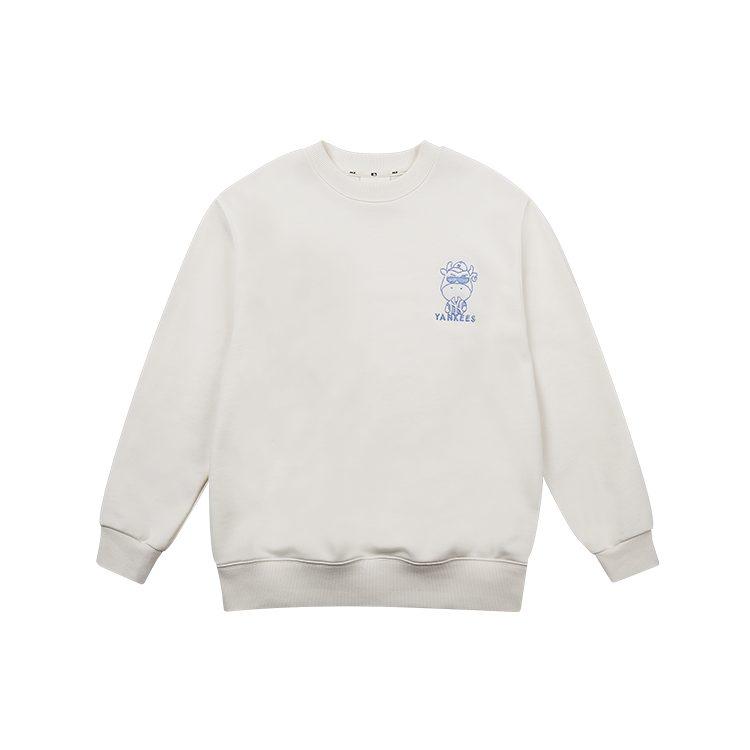 MLB New York Yankees Sweatshirts Unisex White Crew Neck Moderate Regular 31MTC3111-50I