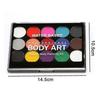 Body Children's Make-up Colours, 15 Colours Make-up Palette 2 Pens + 4 Templates Children's Face Paint Set For Children Parties And Carnival Face Pain