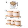 Salt Bowl with Lid and Spoon Ceramic Container for Storing Spices and Seasonings Kitchen Countertop Decorative Sugar Jar