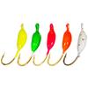 Winter Barbed Mini Lure: Long Body Ice Fishing Hook with Colored Lead Head and Upward Facing Design