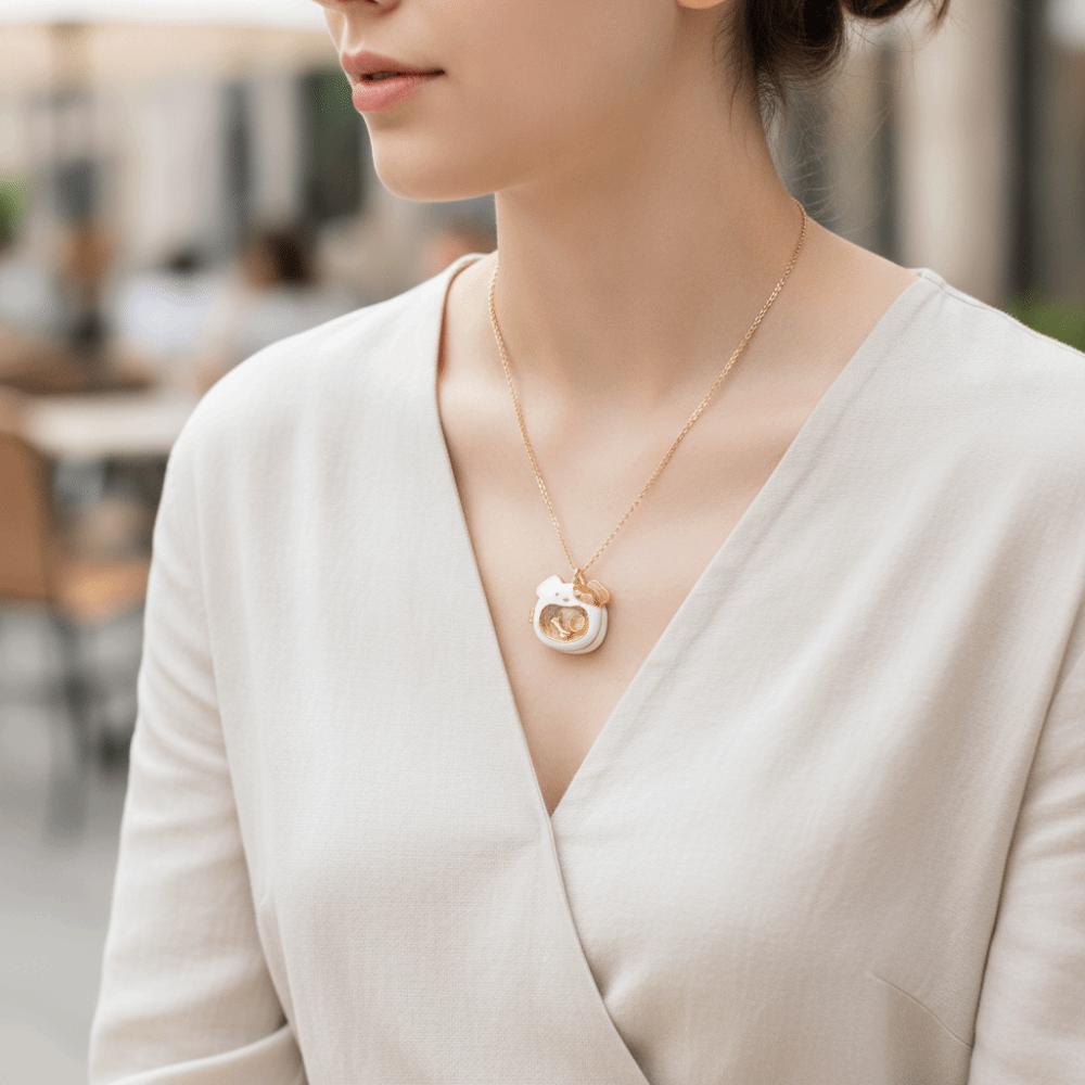 Dog Design Snap-on Necklace Animal Series Pattern DIY Jewelry DIY Glass Necklace  Accessories