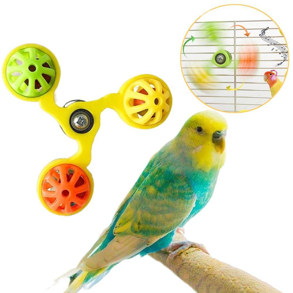 Bite-Resistant Interactive Parrot Mental Stimulation Chewing Bird Entertainment Play Rotating Windmill Bird Cage Accessories