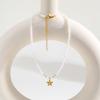 Exquisite Gold Color Flower Pendant Necklace for Women,Stainless Steel White Imitation Pearl Bead Chain Necklaces,Trendy Jewelry