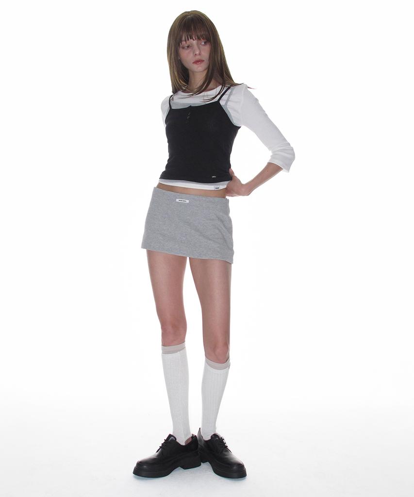 Crank Pk Micro Skirt_Melange Gray