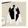 Spicy Girl Spring/Autumn Two-Piece Set: Wide-Leg Pants + Patchwork Shirt Top for Women 2026
