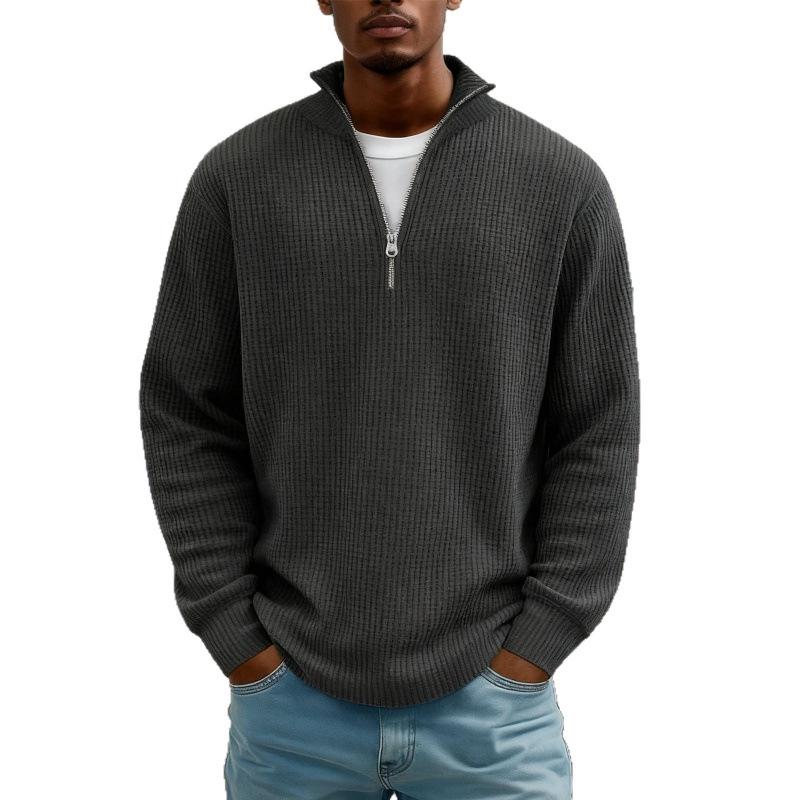 2023 European Ethnic 3D Print Men's Waffle Knit Half-Zip Hoodie