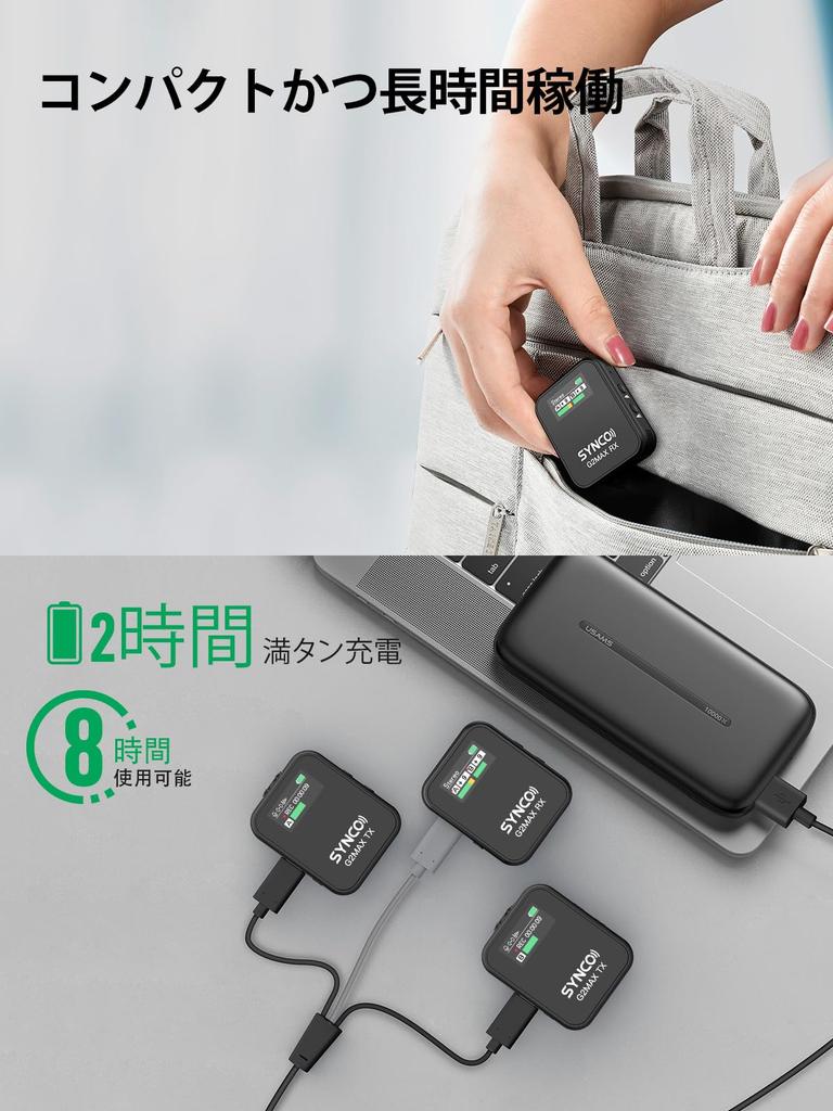 Wireless Pin SYNCO MAX 8GB Internal Noise Volume for YouTube Video Live and Online Compatible with SLR and Microphone, G2(A2) Memory, Cancellation,