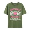 Family Female Tshirts Oneck Short Sleeve 100 Cotton Fabric Happiness Is Being A Mom Tops Tees Graphic Tops T Shirt