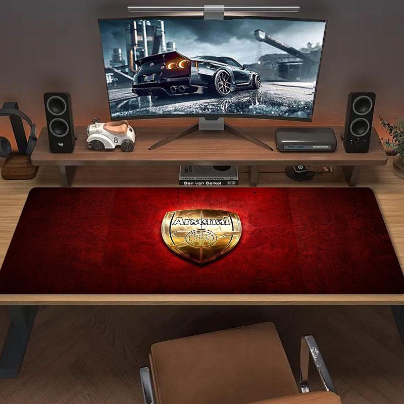 Arsenal F Großes Mauspad Große Gaming-Tischunterlage Rutschfest für Laptop Tablet Großes Mauspad XXL Matte Mini-PC-Spielmatte Mit verriegeltem Rand