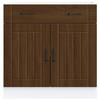 VidaXL Kitchen Cabinet Lucca Brown Oak Engineered Wood, Sink Cabinet, Kitchen Cabinet with Drawer, Cabinet of 853744