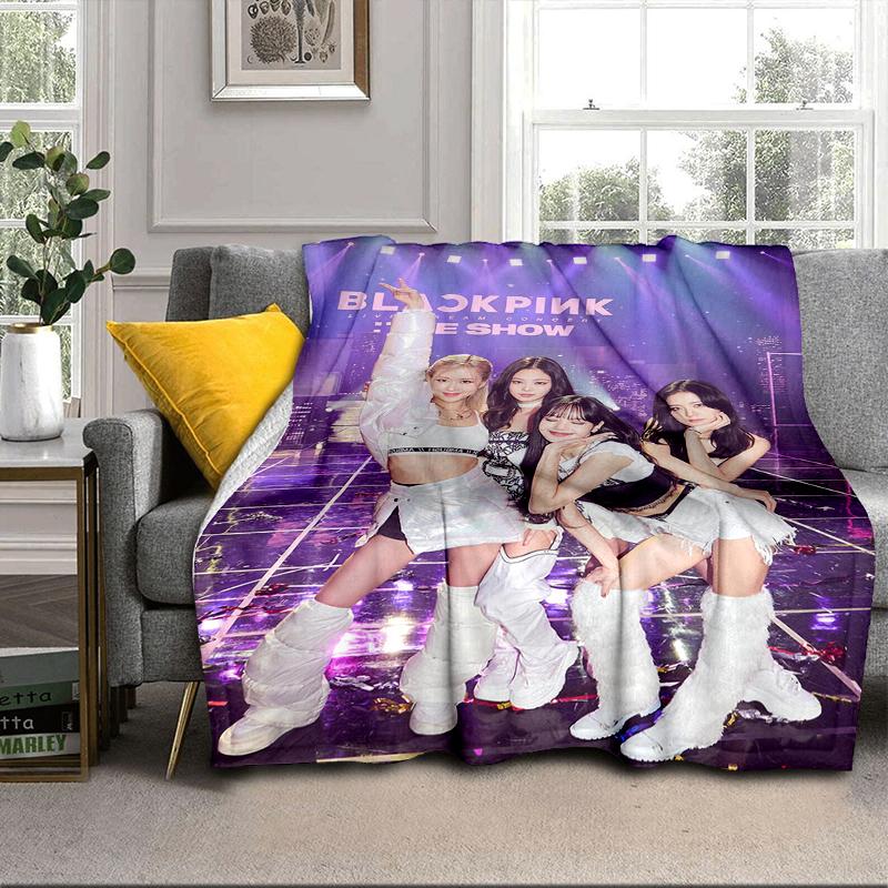 kpop pink Show Performance Blanket Flannel Blanket for bed, sofa, Camping, Hiking, Picnic Essentials, gift for family Fan gifts