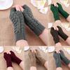 Halbfingerhandschuhe für Damen Winter Weich Warm Wolle Stricken Armstulpen Weiche Warme Fäustlinge Handschuhe Unisex Guantes Mujer Ne