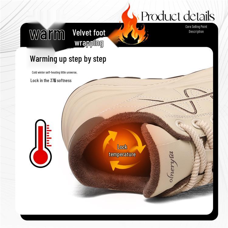 Golden Rabbit Women's Fleece-Lined Lightweight Non-Slip Running Shoes – 2025 Trendy Soft Sole for Comfort