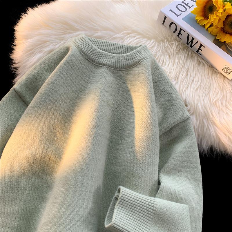 Men s Gray American Retro Henley Sweater - Winter Lazy Style High-End Knitwear Cleanfit Outerwear XXL
