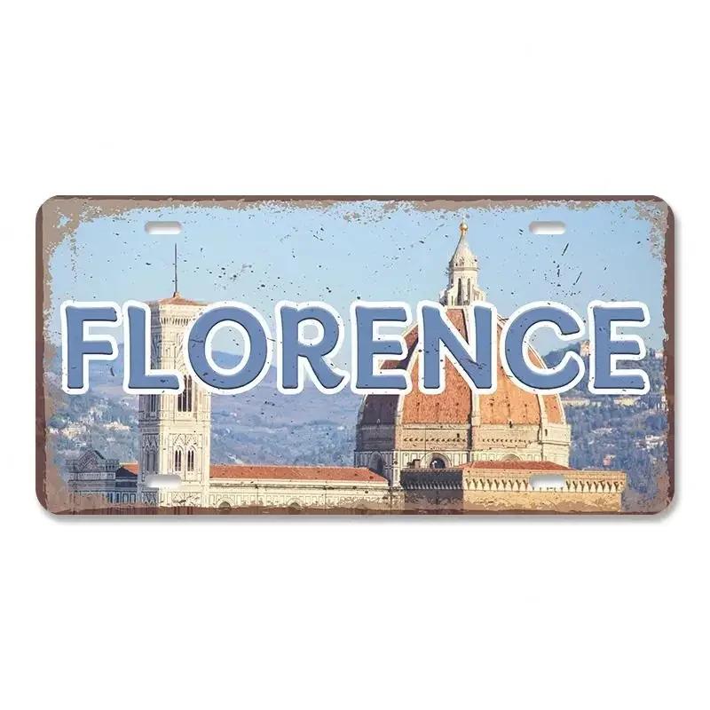 Vintage Metal Tin Signs Decors Country Capital City License Plate Retro America France Brazil Turkey Metal Posters Cafe Club Bar