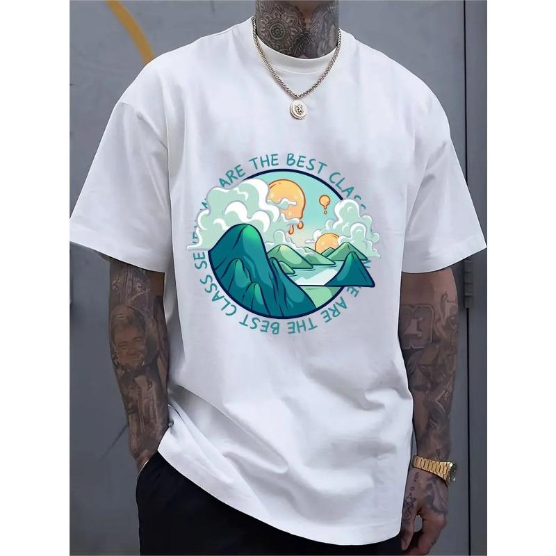 

European Size Men S Trendy Crew Neck T-shirt | Versatile Short-Sleeved, Suitable for Travel, Summer, Beach, Fitness, Running, Training, Export Style 4XL білий