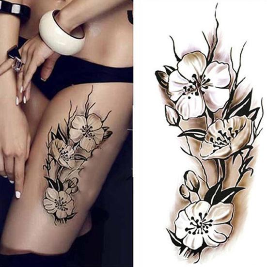 Unisex Waterproof Plum Blossom Flower Arm Leg Tattoo Sticker Temporary Body Art