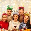 Christmas Headbands For Kids Happy New Year Headwear 5 Pieces Christmas Hair Accessories For Family Gathering Party Decor Bar