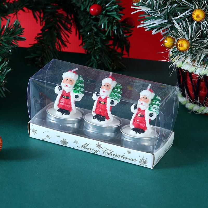 Christmas Eve Candle Set: Old Man, Tree, Snowman Ornaments for Romantic Candlelight Dinner & Christmas Decorations