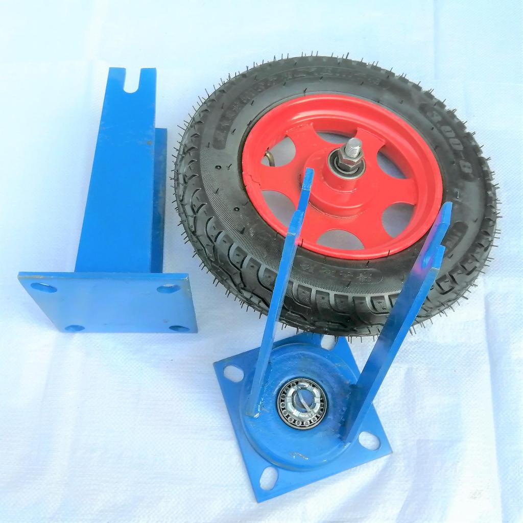 300-8 Inflatable Rubber Caster Wheel with Swivel Bracket for Industrial Use