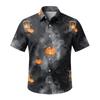 Men's Halloween Button Down Shirt Short Sleeve Casual Cardigan for Party