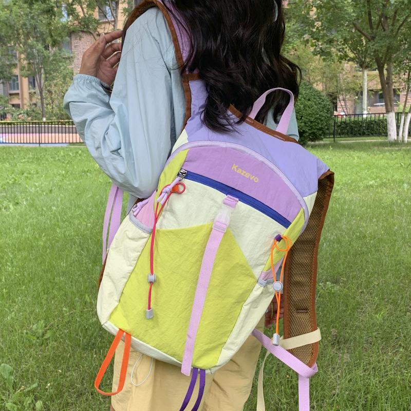 Nowy Plecak Turystyczny Outdoor Color Block Lekki Podróżny Modna Torba na Ramię Fashi Duża Pojemność Plecak do Codziennego Użytku
