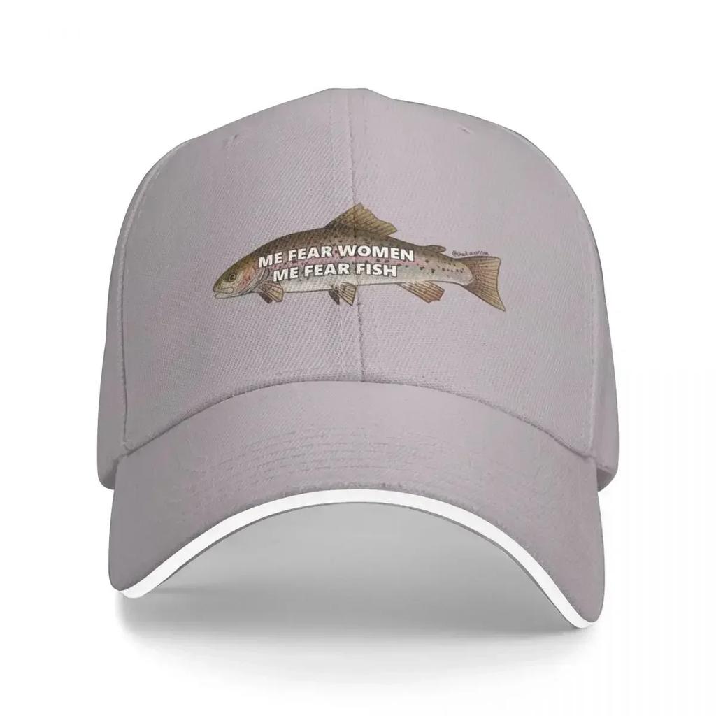 me fear Women me fear fish Baseball Cap Hat Luxury Brand cute Custom Cap Womens Hats For The Sun Unisexs