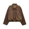 Kaslead New Arrival Women's Clothing Fashion Style Fashion All-Match Suede Texture Effect Pilot Jacket Outwear