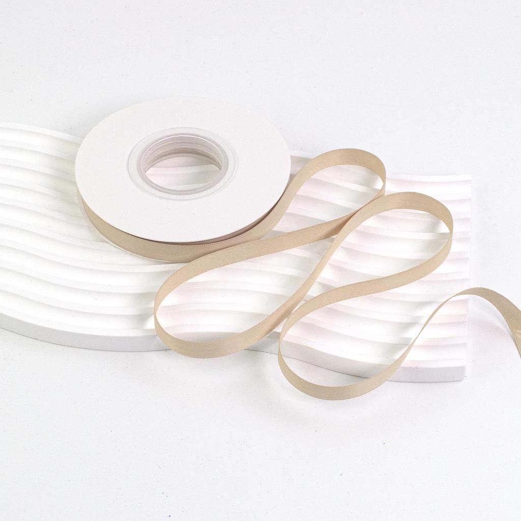 1cm Solid Matte Polyester Ribbon for Fresh Flower Bouquets - Single Color Woven Macaron Ribbon