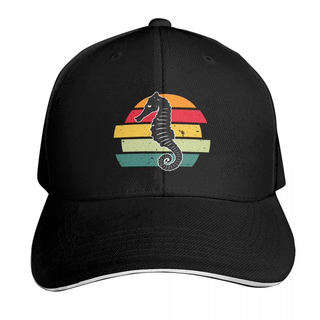 Retro Hippocampe Sunset Baseball Cap GentleUnisex Hat Fun Hats Mountaineering Rave FeUnisex Unisexs