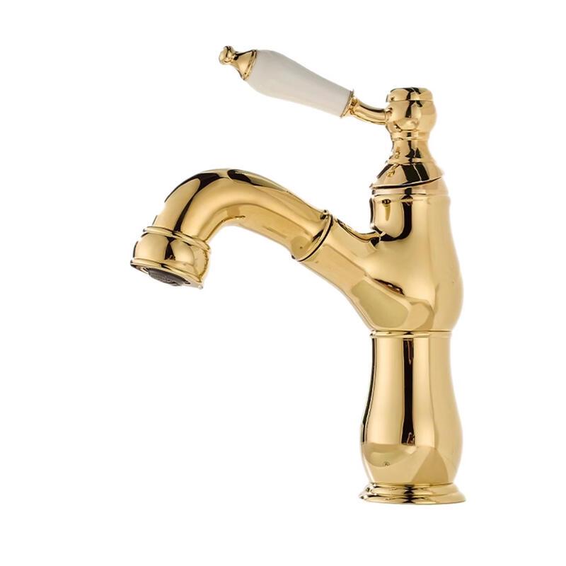Retro Brass Pull-Out Basin Faucet