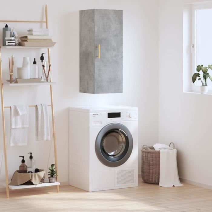 VidaXL Armoire murale gris béton 34,5x34x90 cm 828848
