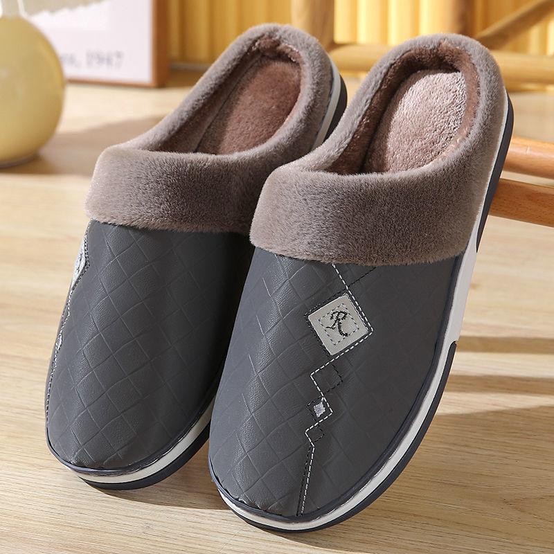 Winter Cotton Slippers Men's Bag and Warm Home Couple Indoor Anti Slip Thick Sole Dormitory Cartoon Hairy Shoes Women