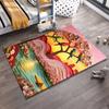 Colorful Parrot Print Carpet with Blooming Flowers and Sunset Scene Suitable for Use As an Anti-slip for Living Room Bedroom Sofas