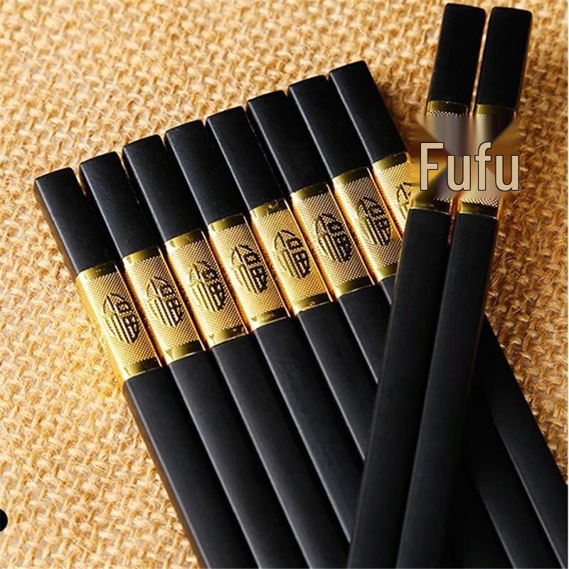 NHZHIW Black Melamine Chopsticks (10 Pairs)