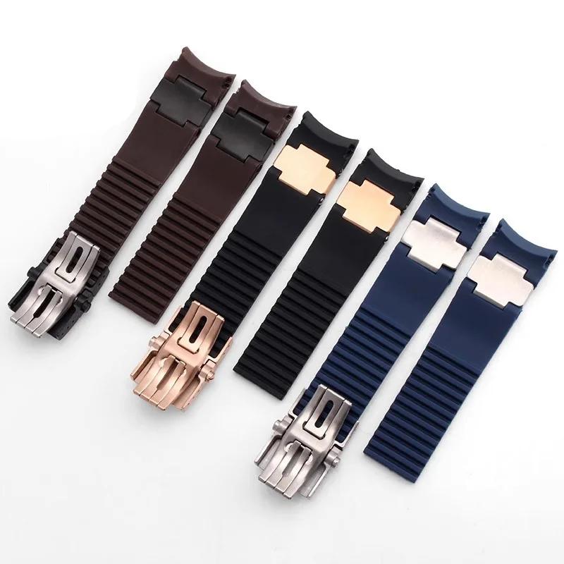 Für Ulysse Nardin Hochwertiges Silikonkautschuk Uhrenarmband 263 DIVER Gebogenes Endstück 22mm Wasserdichtes Band Uhrenarmbänder