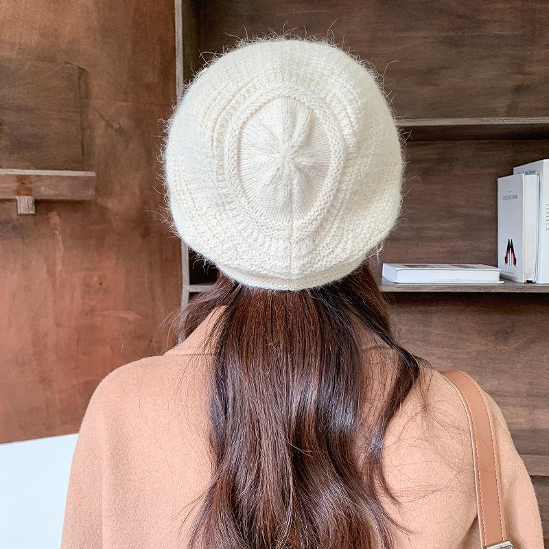 Knitted Hat Women's Winter Wool Hat Autumn and Winter Versatile Winter Warm Knitted Hat Women