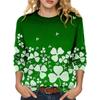 LXF-YT52 Saint Patrick's Day Fair Isle Pullover Sweater - Long Sleeve, Spring and Autumn Fashion.