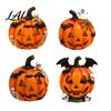 Vivid Skeleton Figurines Halloween Pumpkin Ghost Bat Skull Figurine Cute Resin Handcrafted Props Tabletop Ornaments for Home Party Shelf Mantels
