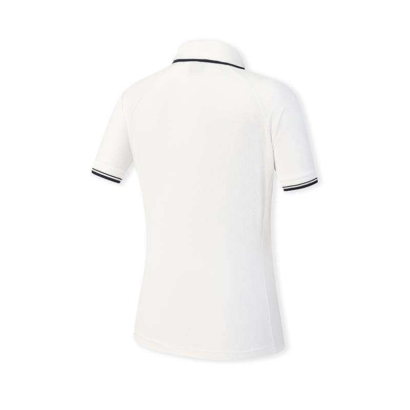 FILA Tennis Fashion Minimalist Classic Versatile Casual Sports Comfortable Short Sleeve Knitted Polo Shirt Women tops Jade-White A11W613109FWT