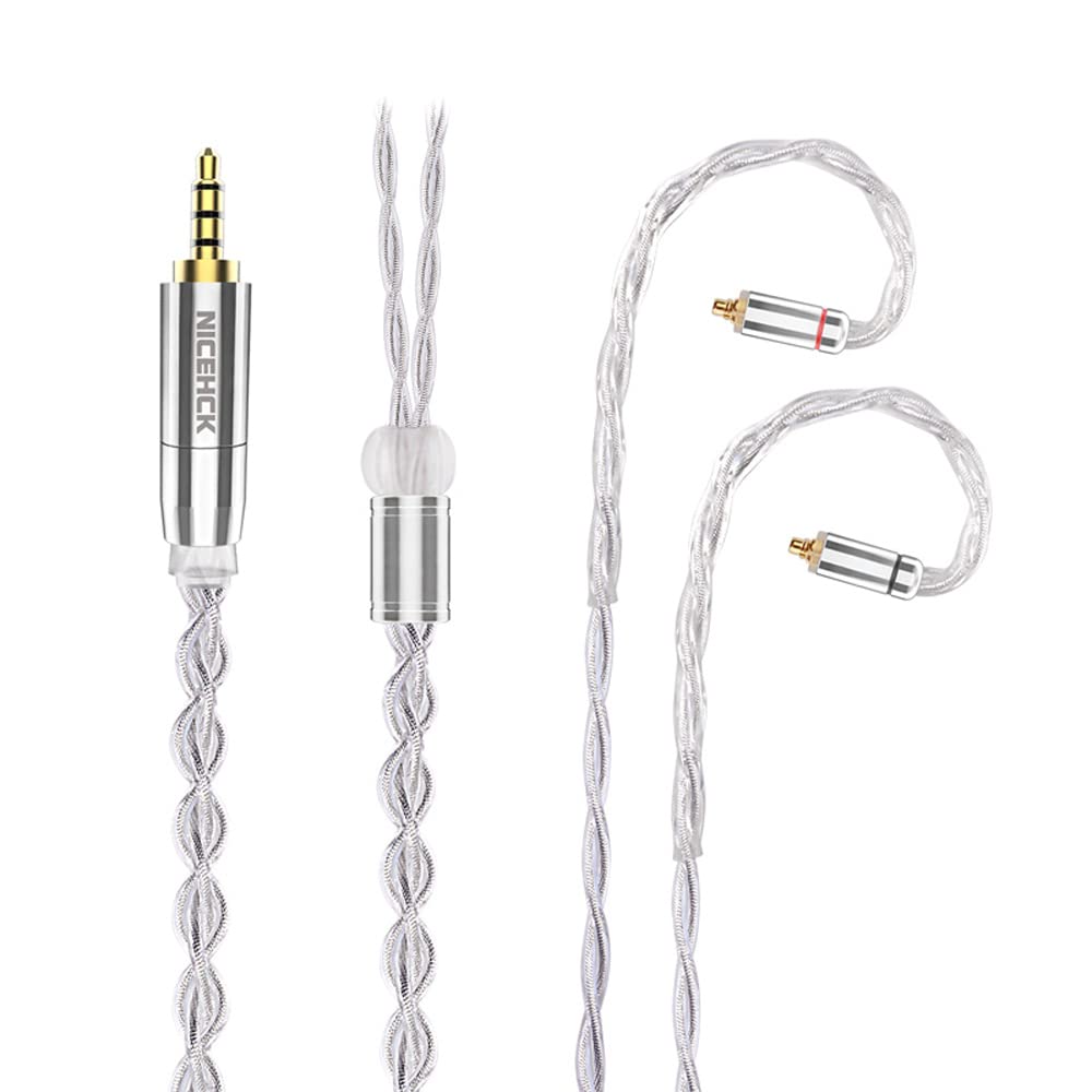 

NICEHCK SilverLoong Earphone 7N Single Crystal Copper OCC Wire Alloy Wire MMCX Metal Upgrade Cable for DIY Sound Quality Improvement MMCX Recable,