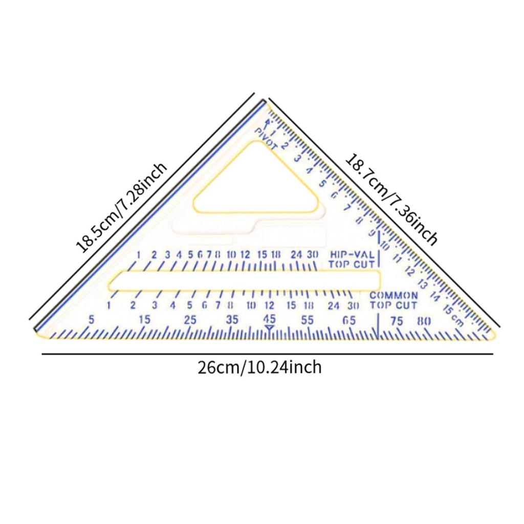 Carpentry Triangle Ruler, Metric and Imperial Scribing Carpenter Marking Tool,Measuring Square Tool for Industrial Carpenter Building, Pink