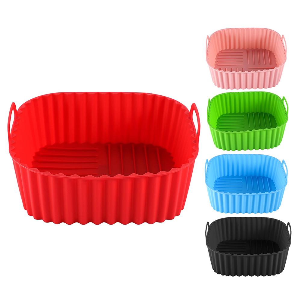 1PC Square Silicone Air Fryer Basket Reusable High Temperature Resistant Easy To Clean Air Fryer Grill