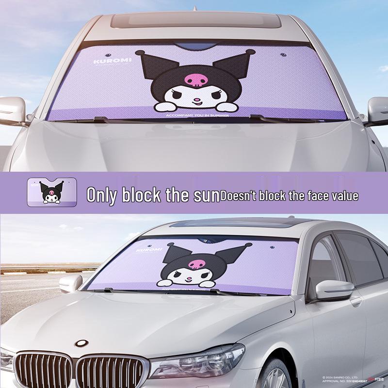 Kuromi Car Sun Shade: Windshield Sun Visor & Heat Insulation Curtain