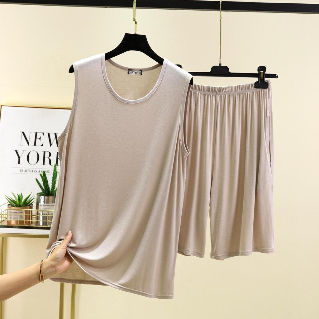 Zweiteiliges Set aus Modal-Tanktop und Shorts für Herren – Sommer