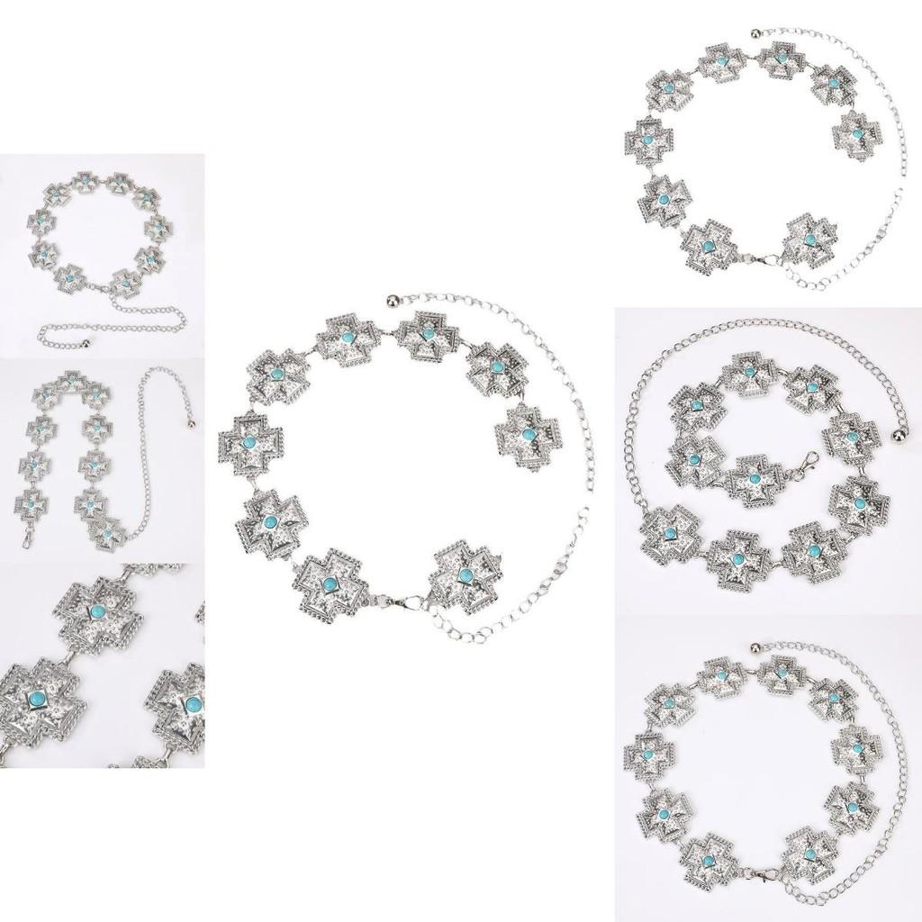 Bohemian Womens Waist Chain With Turquoise And Metal Detail For Spring And Autumn Fashion