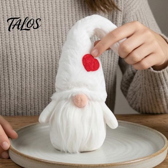 Holiday Gift Ornaments Christmas Faceless Doll Ornament, Plush Gnome Decoration for Home, Xmas Polyester Hanging Decor Figurine with Heart Cap,