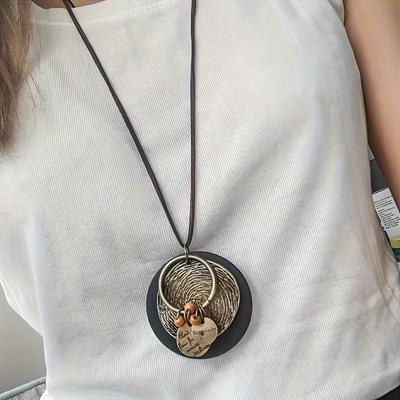 Bohemian Wooden Pendant Necklace for Women: Perfect for Everyday Wear or As a Romantic Gift for Valentine's Day