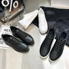Men's Casual Sporty Four Seasons Skateboarding Shoes Lightweight Breathable Mesh Lining PU Insole Small Black Lazy Student Lace